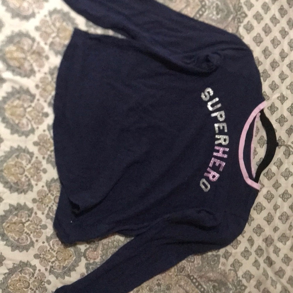 Youth large blue and purple superhero long sleeve